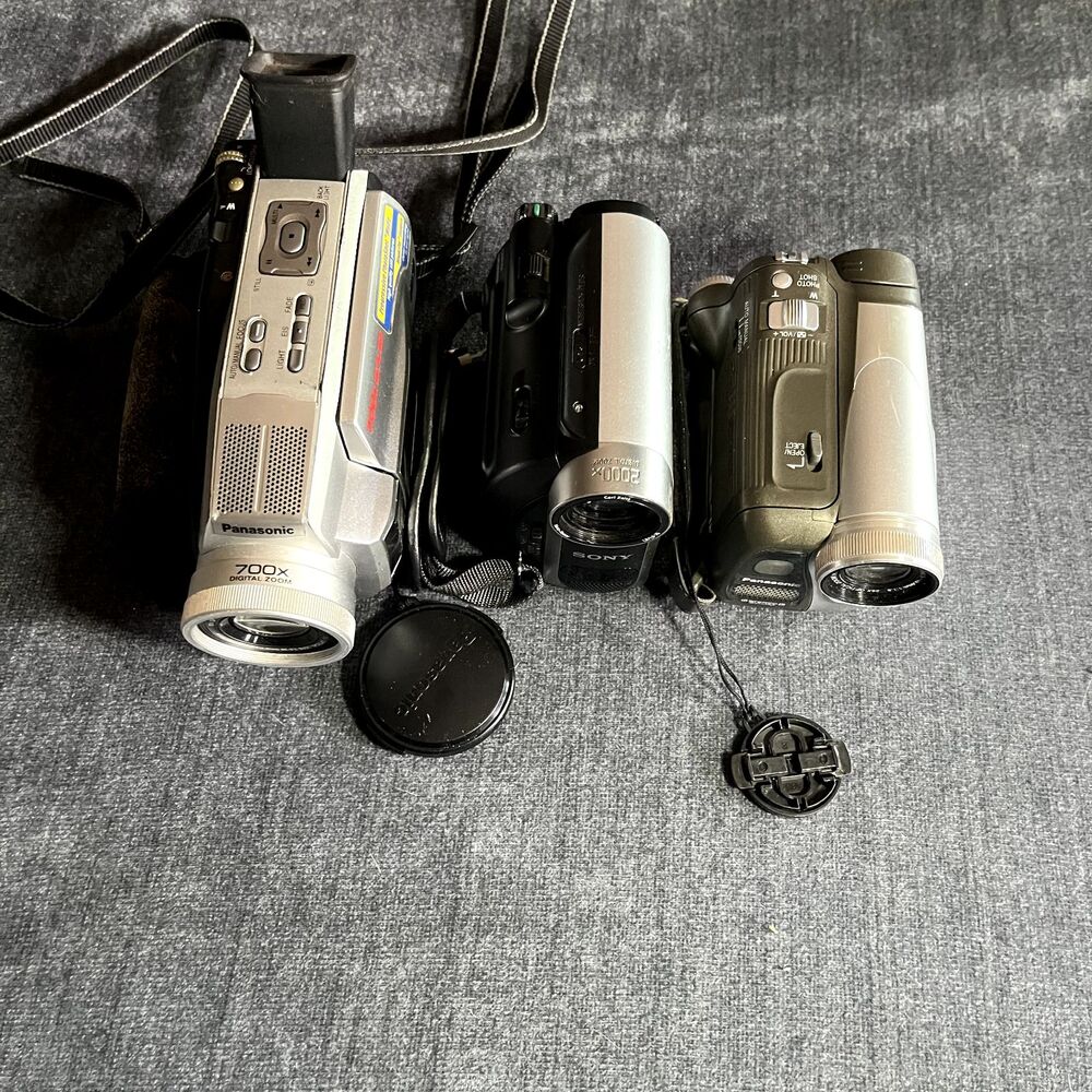 Lot of 3 Panasonic & Sony Camcorders PV-DV52D-S DCR-HC52 PV-GS31 Untested
